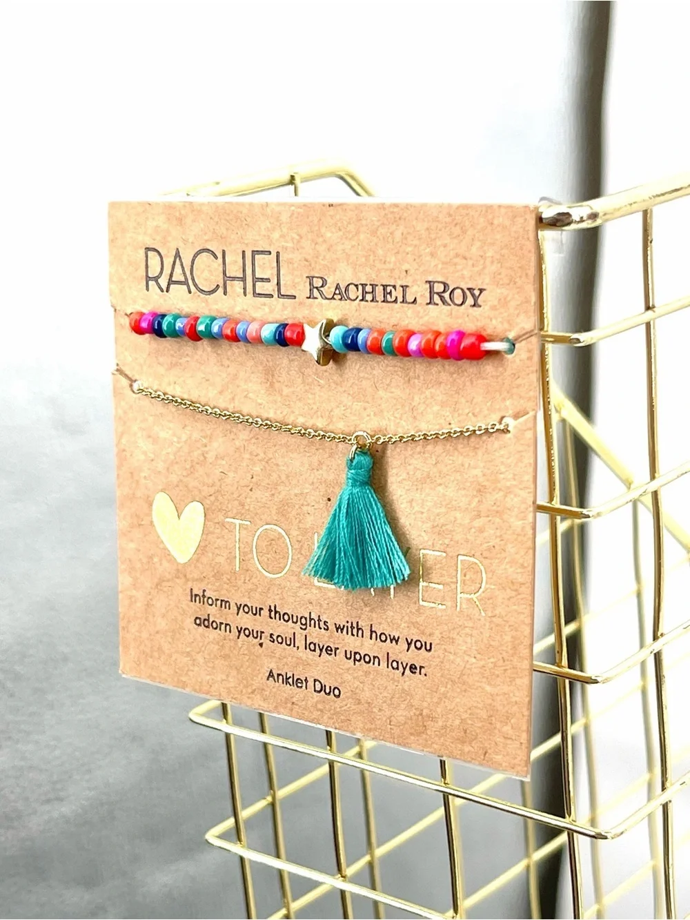 Rachel Rachel Roy nwt beaded anklet duo